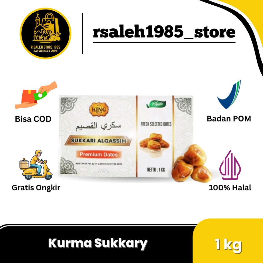 

Kurma SUKARI King Dates Sukkary1KG Kualitas Super Premium Sukkary Basah AL QASIM