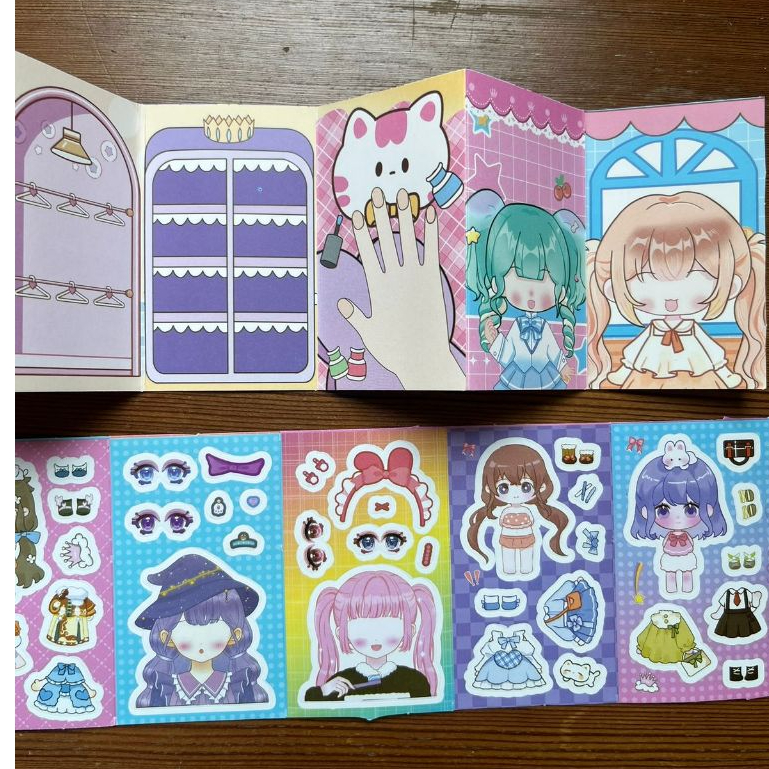 

(23lembar) Sticker BP Ganti Baju Dress Up Sticker Buku Stiker DIY Girl Make Up Stiker Ganti Wajah