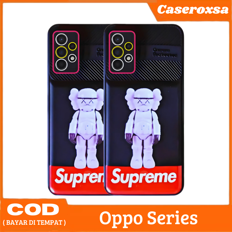 Case Oppo A5S A7 A11K A12 A15 A15S A16 A16S A17 A54 4G F9 Casing Supreme Pro Delking Slim Dengan pel