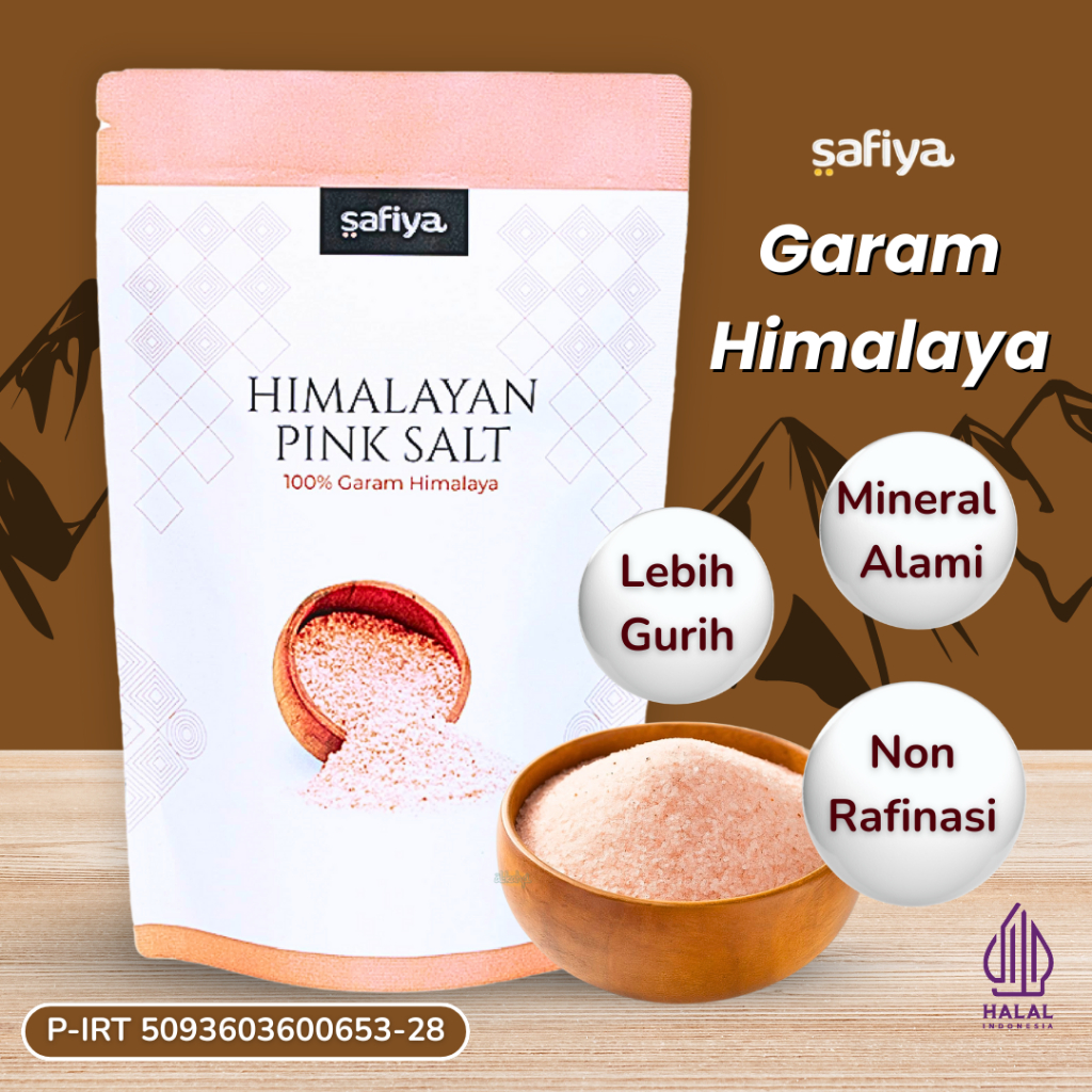 

Garam Himalaya 250 Gr Safiya | Asli Himalayan Pink Salt Original Penyedap Rasa