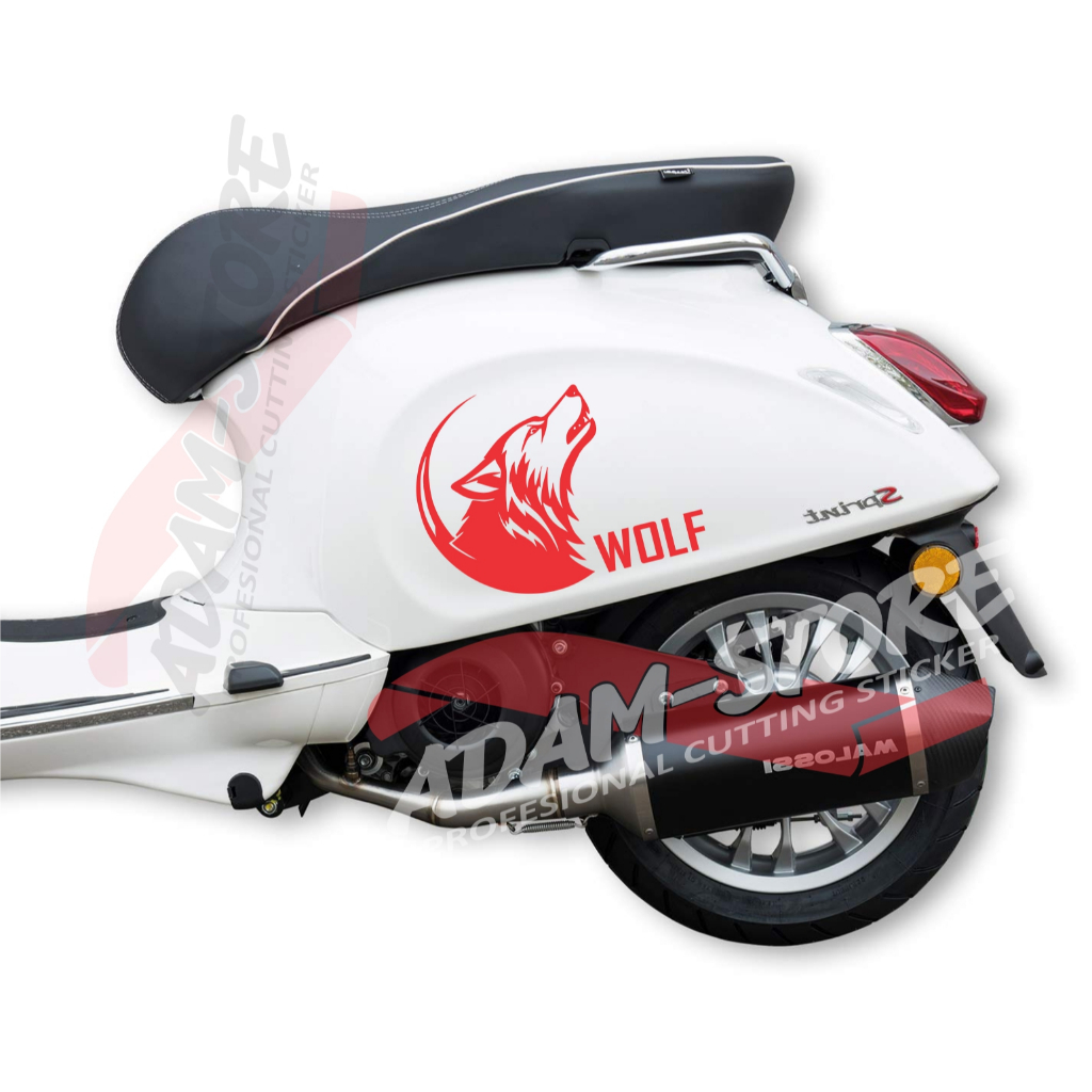 VO22 Sticker Wolf / Stiker Motor Vespa Matic / Stiker Vespa Sprint Vespa Matic Vespa Primavera