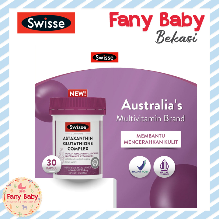 SWISSE ULTIBOOST ASTAXANTHIN GLUTATHIONE COMPLEX - MEMBANTU MENCERAHKAN & MERATAKAN WARNA KULIT