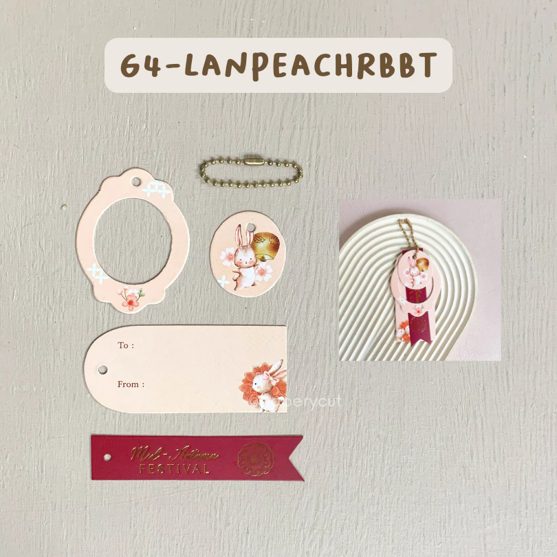 

Bundle Hang Tag 4IN1 5IN1 Festival Mid Autumn Mooncake Motif 64- Lanpeachrbbt Kartu Ucapan Autumn Moon Cake