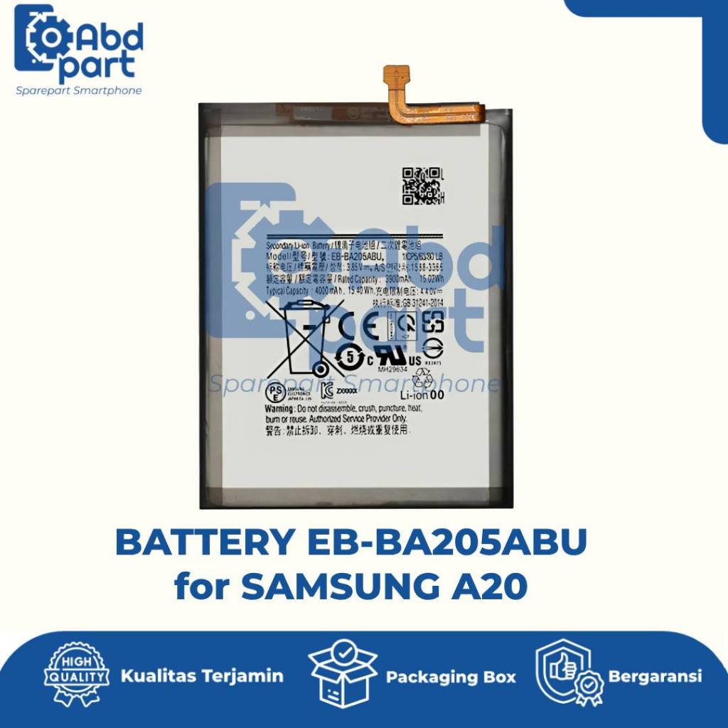 BATTERY EB-BA205ABU FOR SAMSUNG A20 BATERAI ORIGINAL