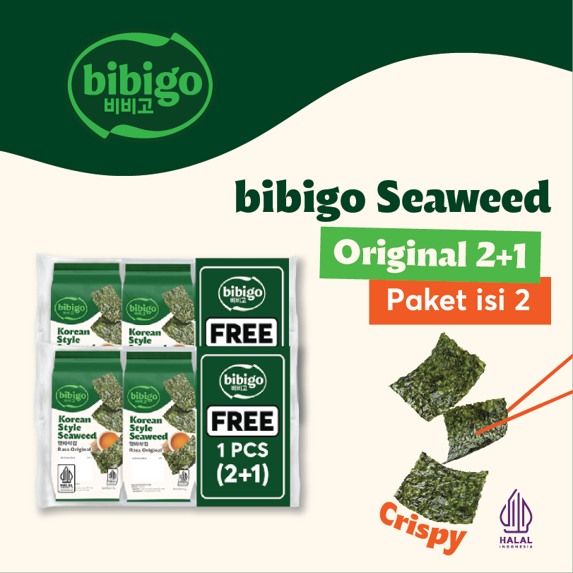 

Twinpack - bibigo Korean Style Seaweed Original 4 Gram (2+1)