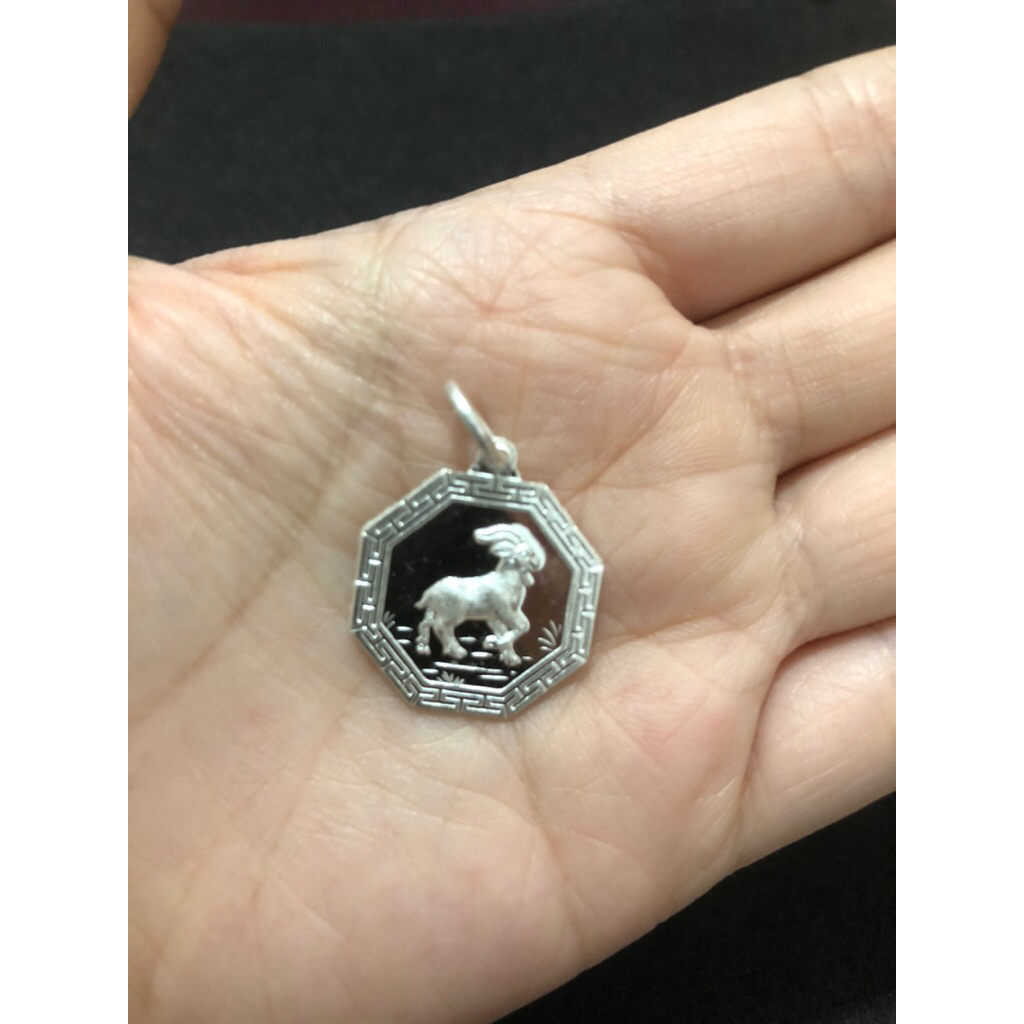 Liontin Pakua Shio Kambing Asli Silver/Perak Kadar 999