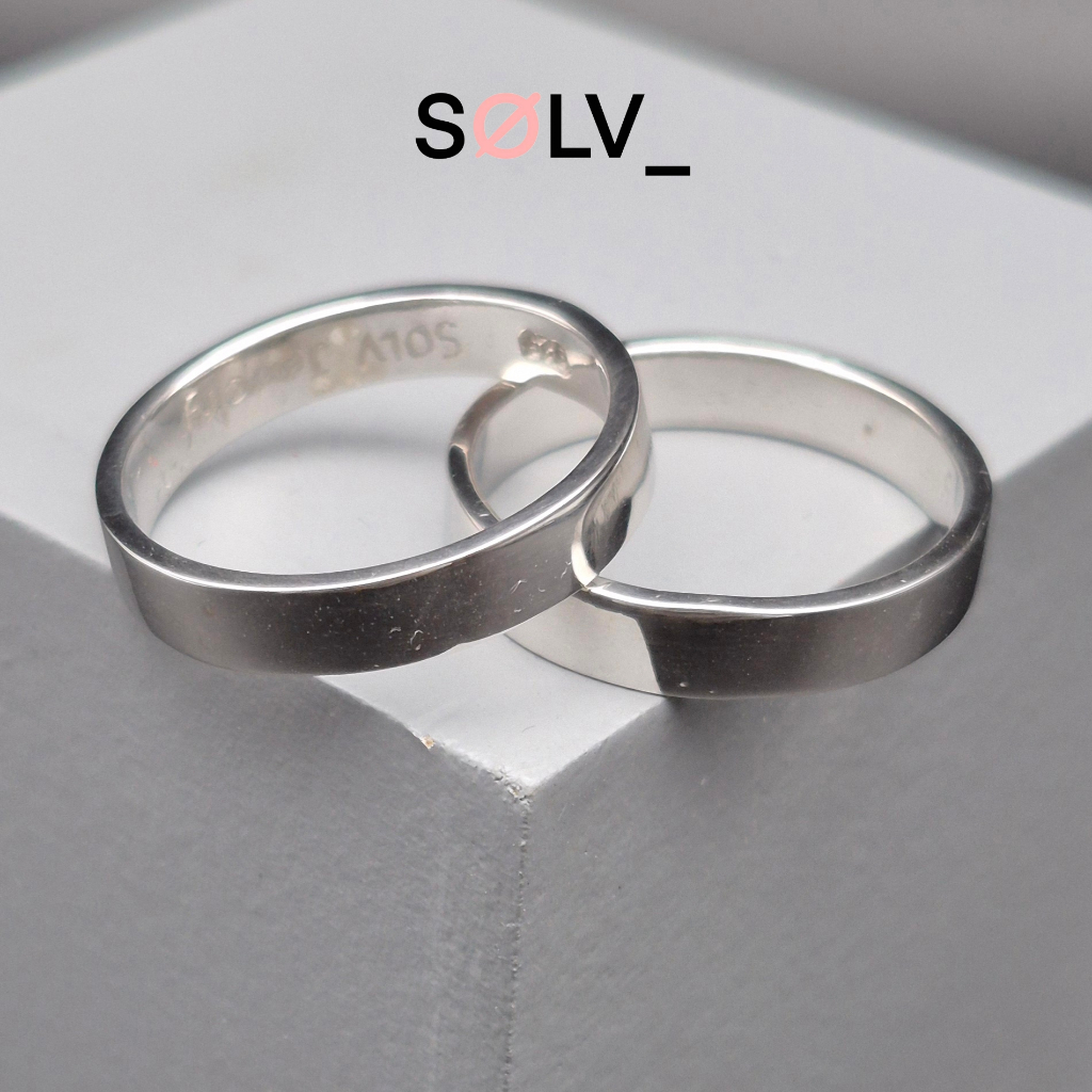 Cincin kawin polos perak 925 lapis emas, cincin couple, cincin nikah model (CK 88)