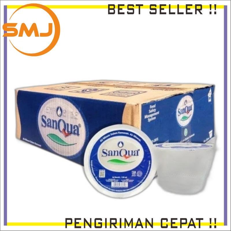 KHUSUS INSTAN Sanqua Air Mineral Putih Bening Mini Gelas 120ml 40 pcs