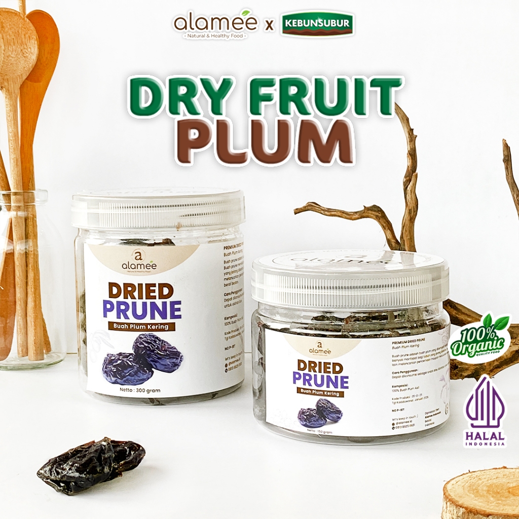 

ALAMEE Dried Prune Cemilan Buah Kering Sehat Buah Plum Kering Rendah Kalori 300gr kebunsurbur