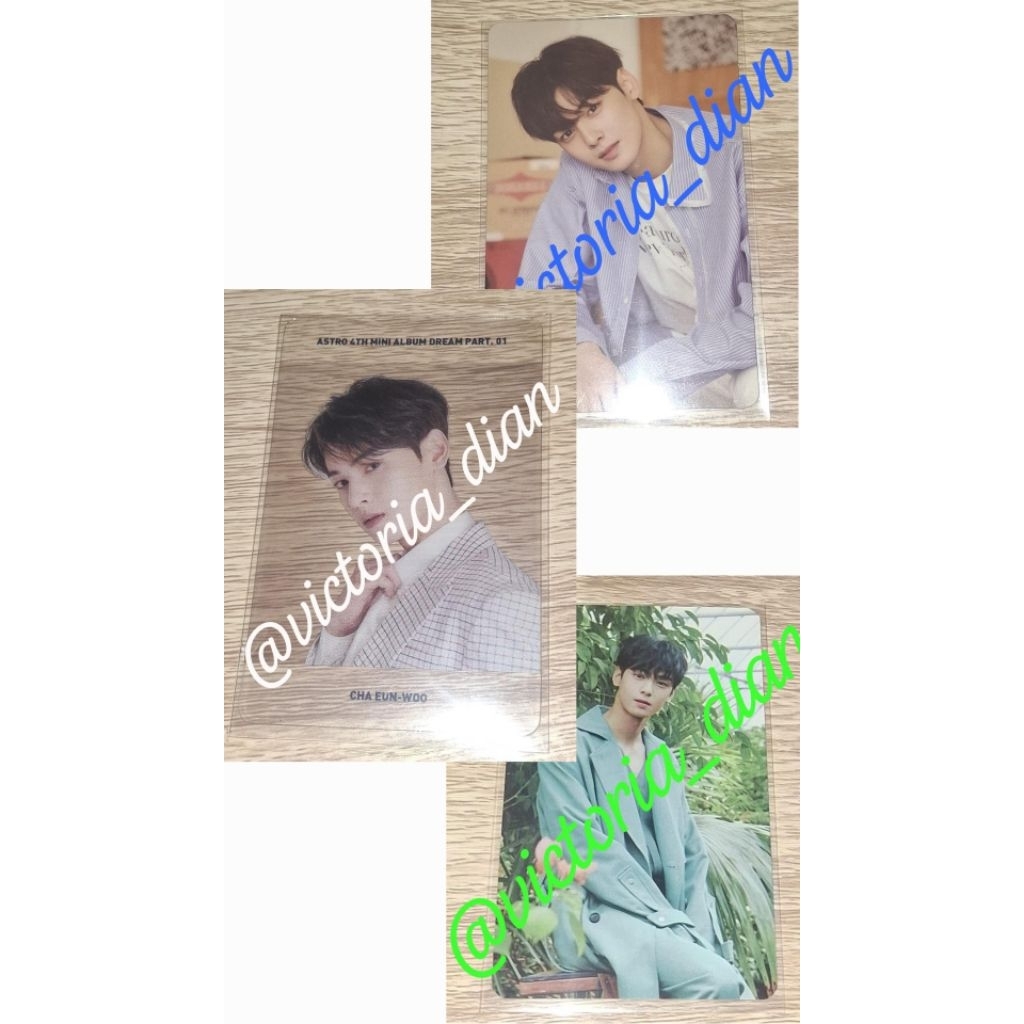 Photocard Cha Eunwoo Dream Part 01 Night Ver, Day Ver & All Light Full Album Green Ver (c.o semua fr