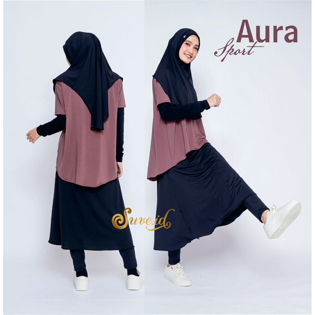 SUVE.ID - Setelan Olahraga Rok Celana Legging Muslimah Sport Syari