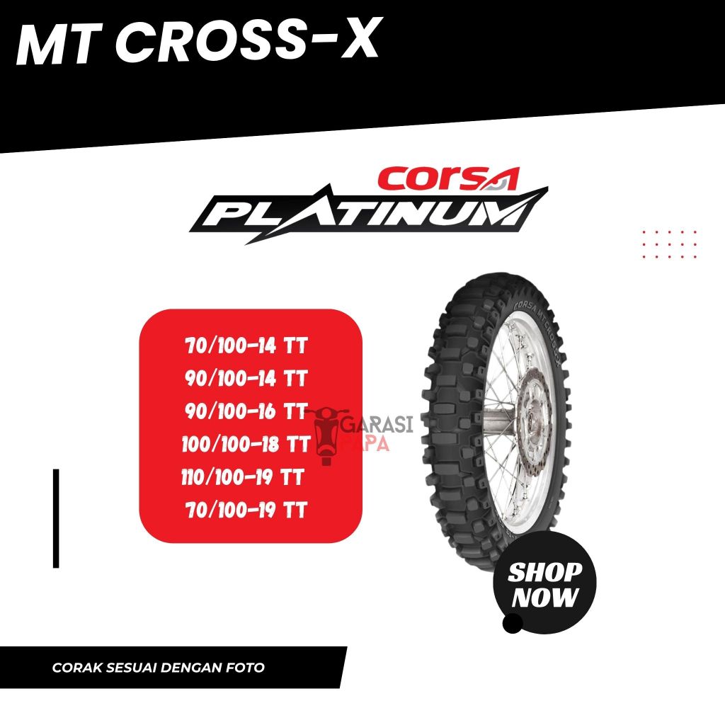 CUCI GUDANG Corsa Ban Motor Trail Non Tubeless MT Cross X 70/100 Ring 14