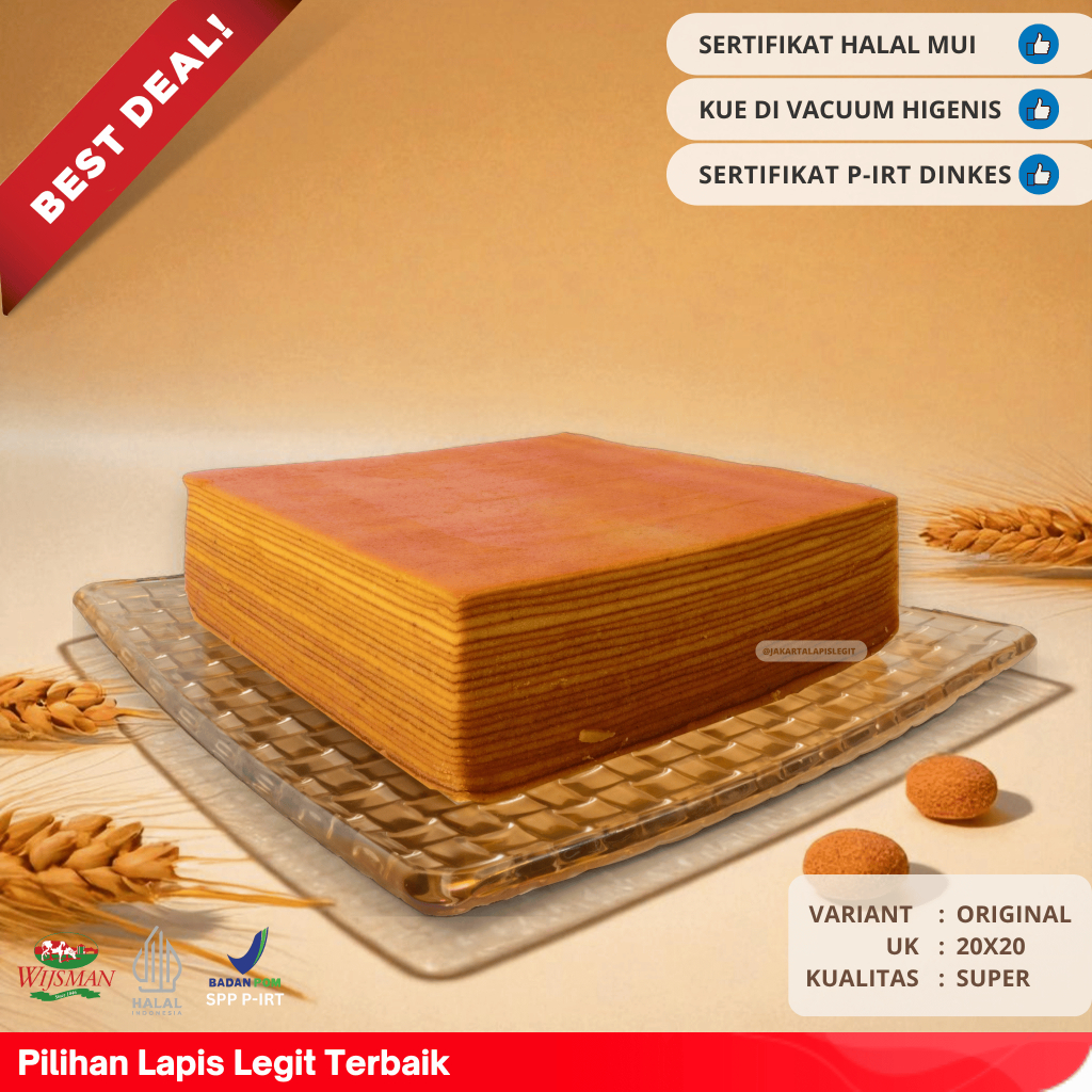 

(KUALITAS SUPER) KUE LAPIS LEGIT 20x20 ORIGINAL WISMAN 100% HALAL