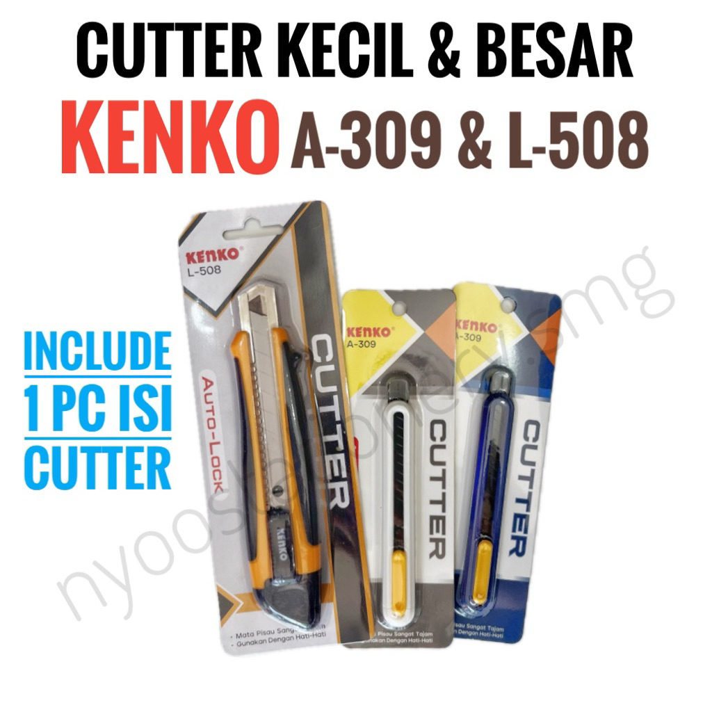 

CUTTER KENKO KECIL A-309 BESAR L-508 AUTOLOCK PLUS ISI CUTTER