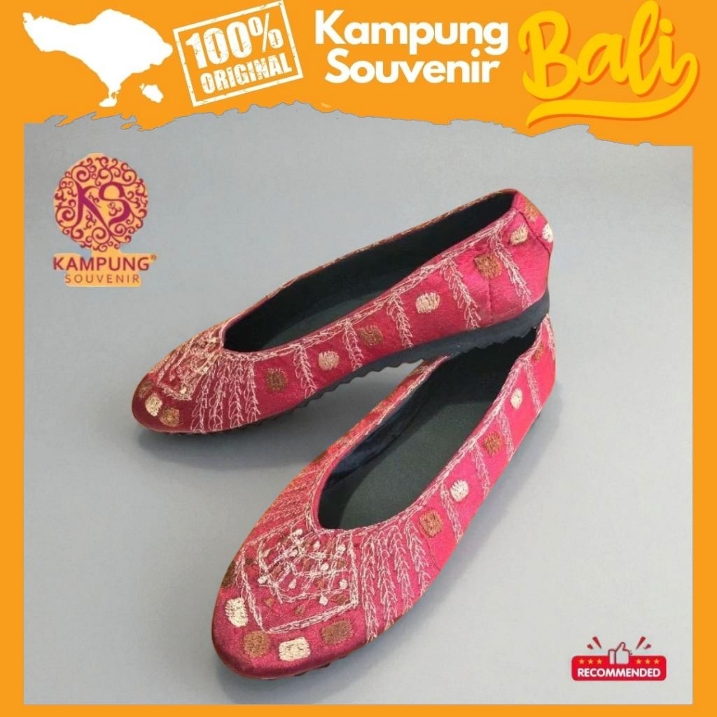 Sepatu Bordir Kiara Wanita Motif Etnik Khas Bali Oleh Oleh Kampung Souvenir