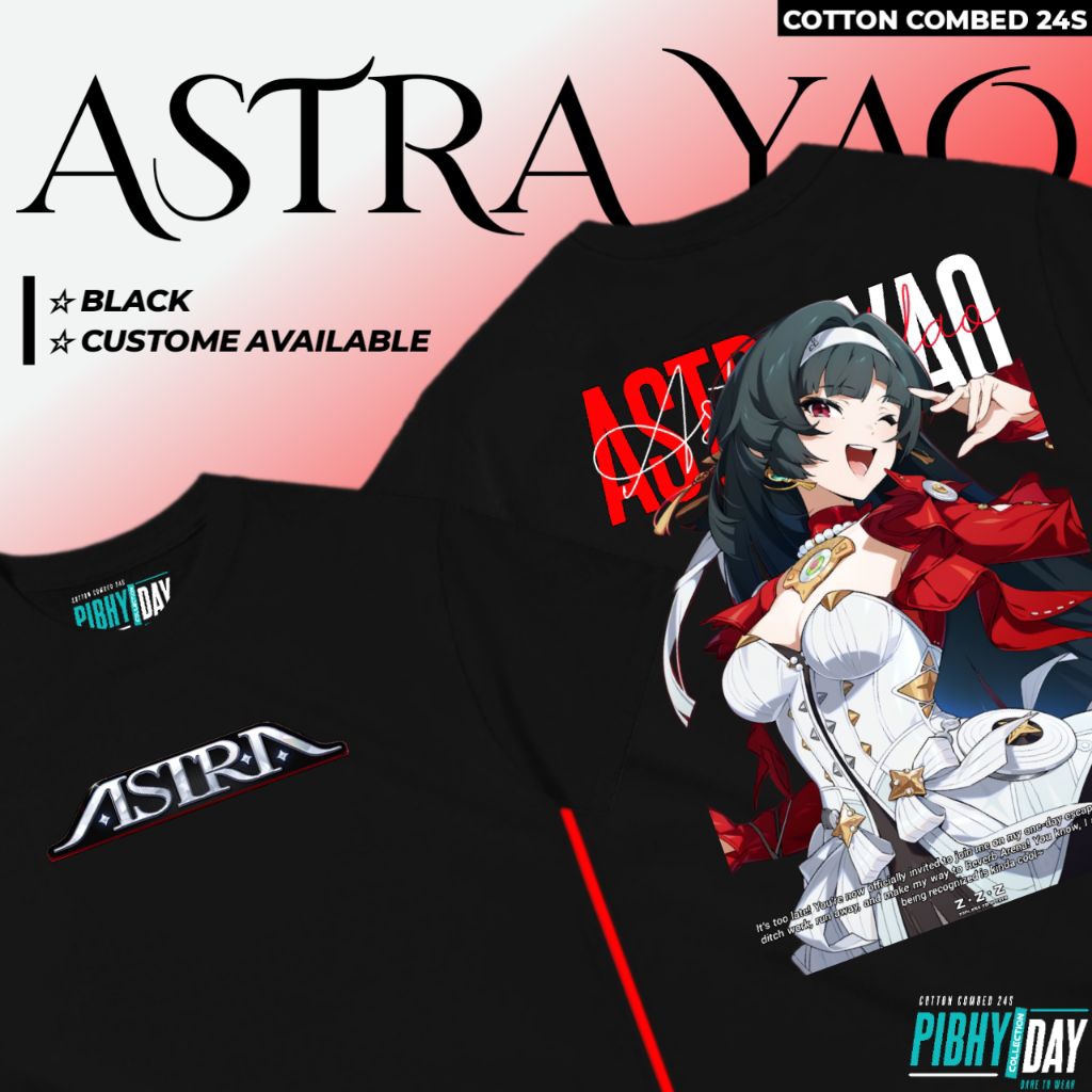 T-Shirt Kaos Game Astra Yao Genshin Zenless Zone Zero