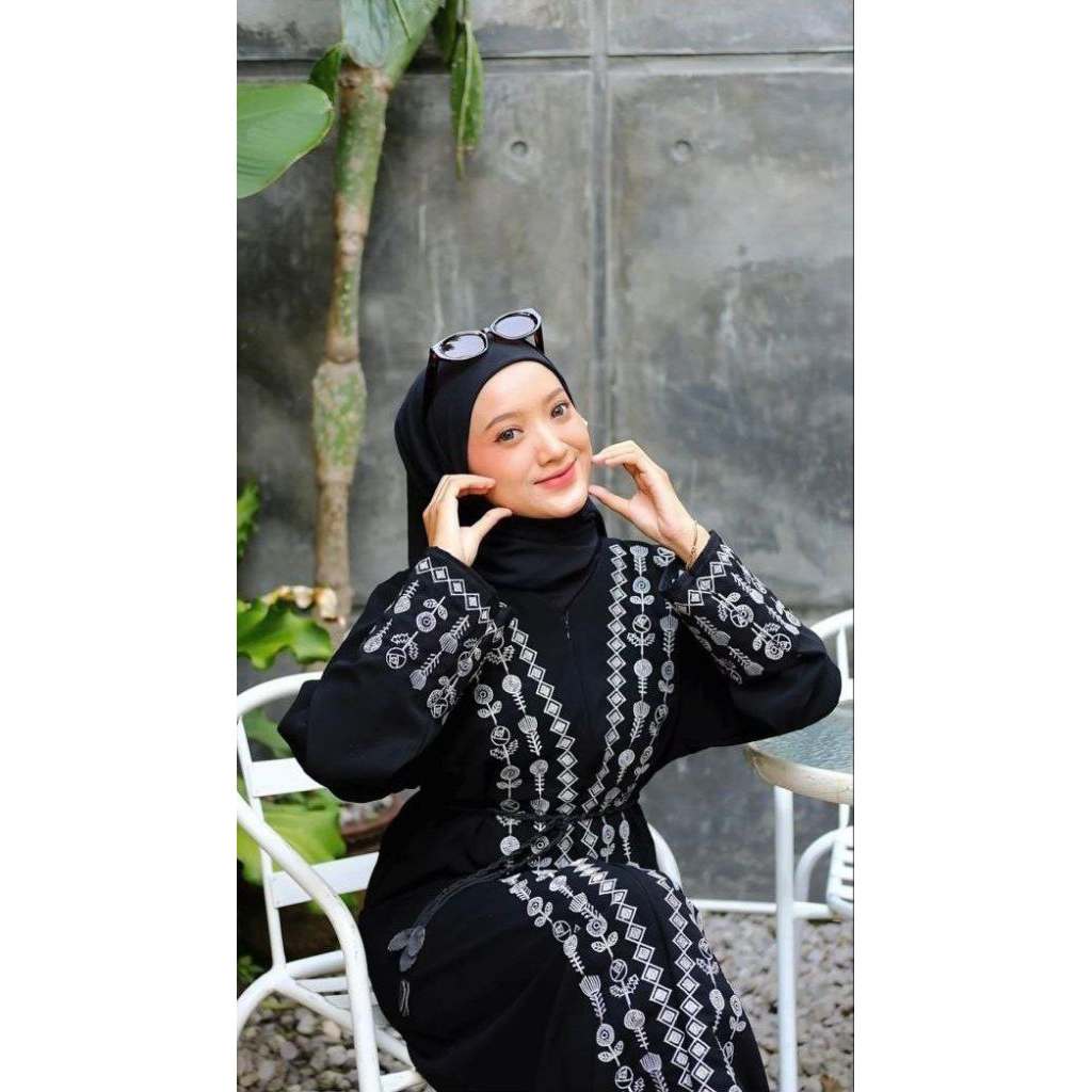 Gamis Abigailll Jubah Hitam Arab Turki Turky Maroko Mesir Saudi Madinah Dubai India Murah Umroh Haji
