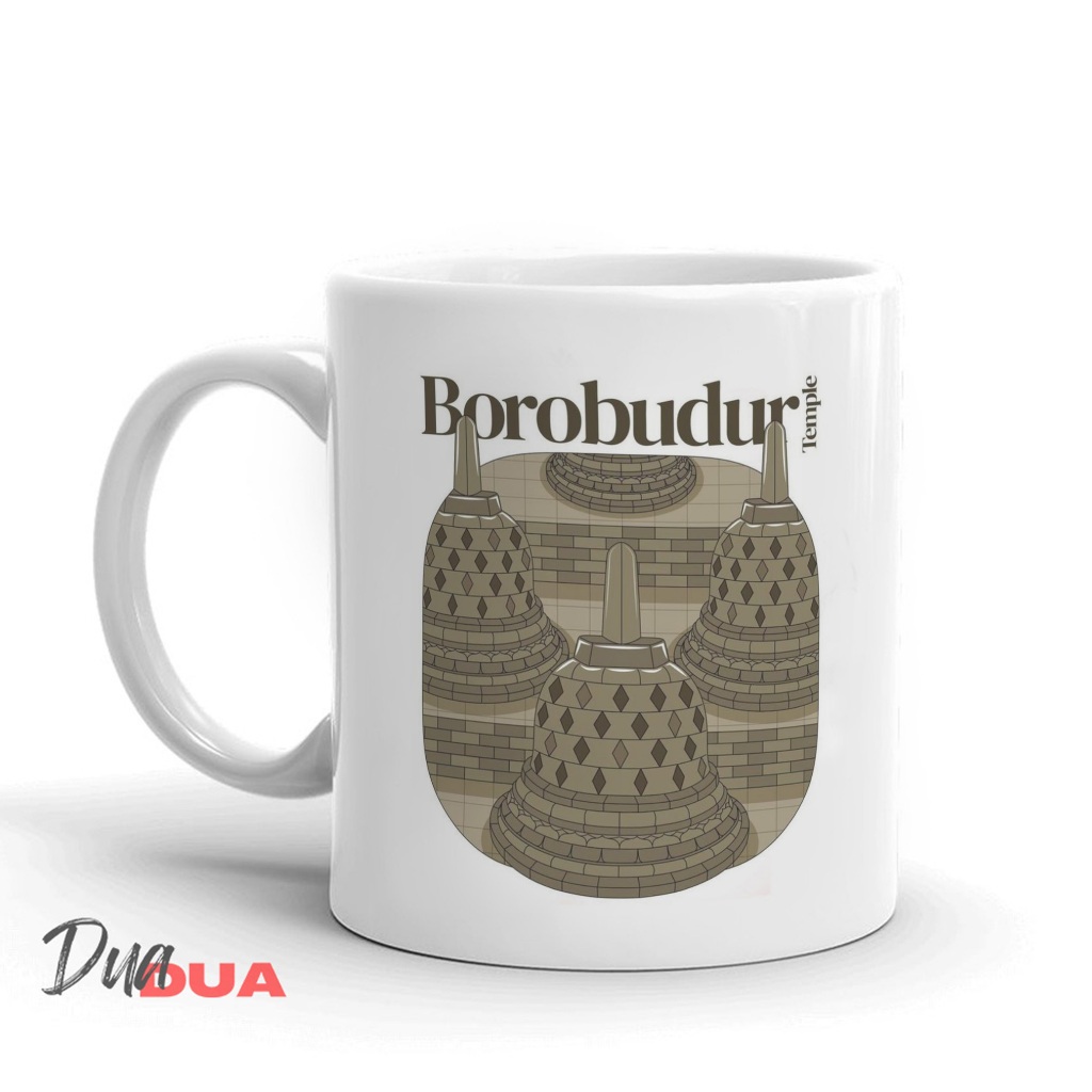 Mug Borobudur Temple Situs Warisan Dunia Gelas Keajaiban Dunia Borobudur Indonesia Souvenir