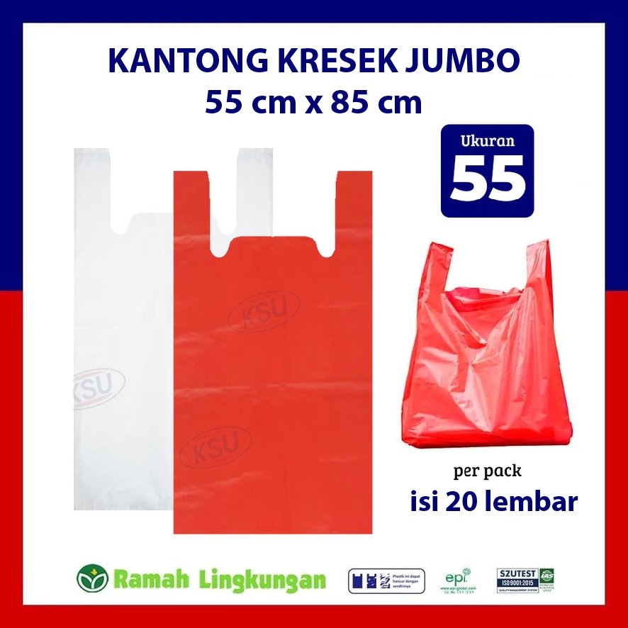 [20 lembar] Kresek Super Jumbo 55x85 | Kantong Kresek Besar Tebal