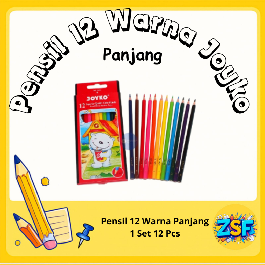

Pensil Warna Joyko Joyko Pensil Warna Pinsil Pewarna Bagus 12 Warna Joyco Panjang Asli Original