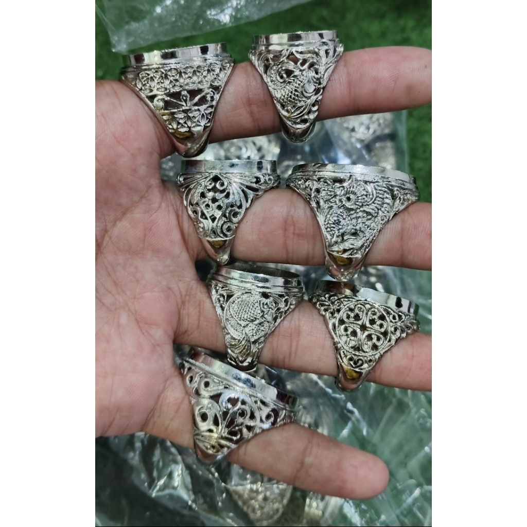 Ring Cincin Alpaka Super Motif Krawang Ecer, Grosir/Kodian