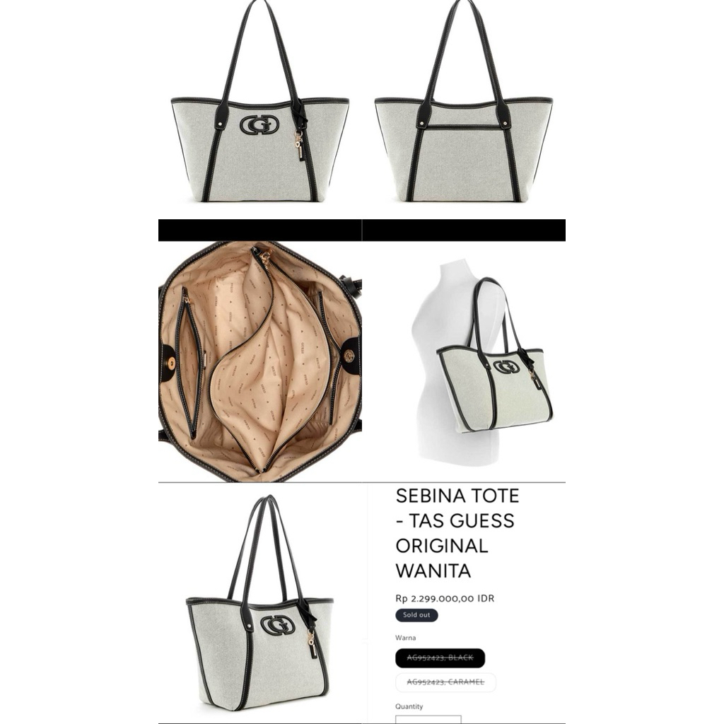 NEGO PRELOVED NEW - SEBINA TOTE - TAS GUESS ORIGINAL