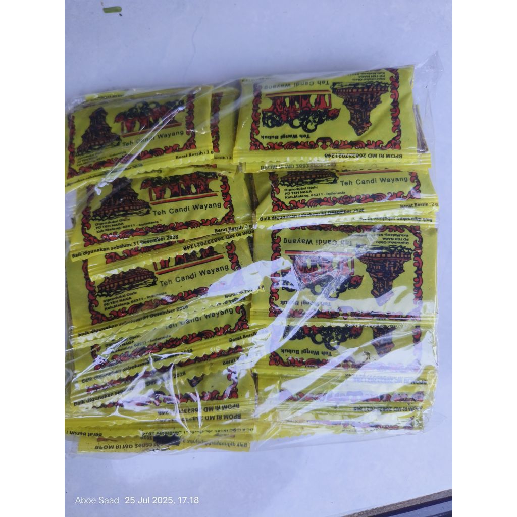 

TEH CANDI WAYANG, WANGI ISI 50 PCS