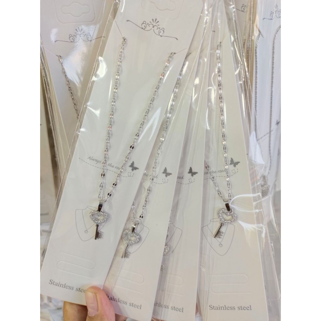 COD✅️✅️kalung wanita titanium anti karat, silver bayak model