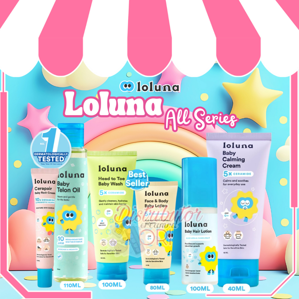 Loluna All Series / Face & Body Lotion / Baby Minyak Telon / Hair Lotion / Head to Toe Wash / Cerapa