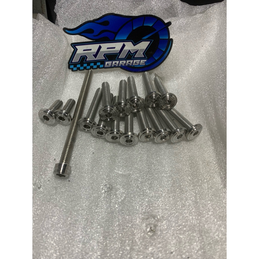 Baut Blok stainless Cvt Beat Karbu / Fi Paket Baut L Cvt Stainless Ala titanium 100% anti karat