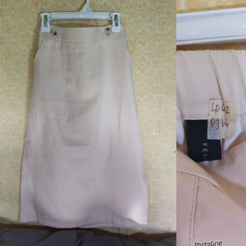 FEI - Rok midi putih tulang