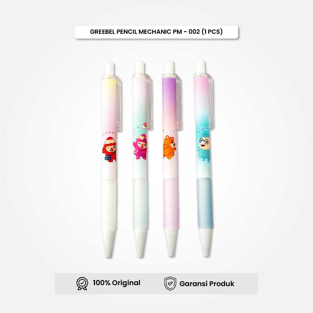 

GREEBEL Mechanical Pencil PM-002 MASCOTT (1PCS) Pensil Mekanik Karakter Dengan Klip dan Penghapus