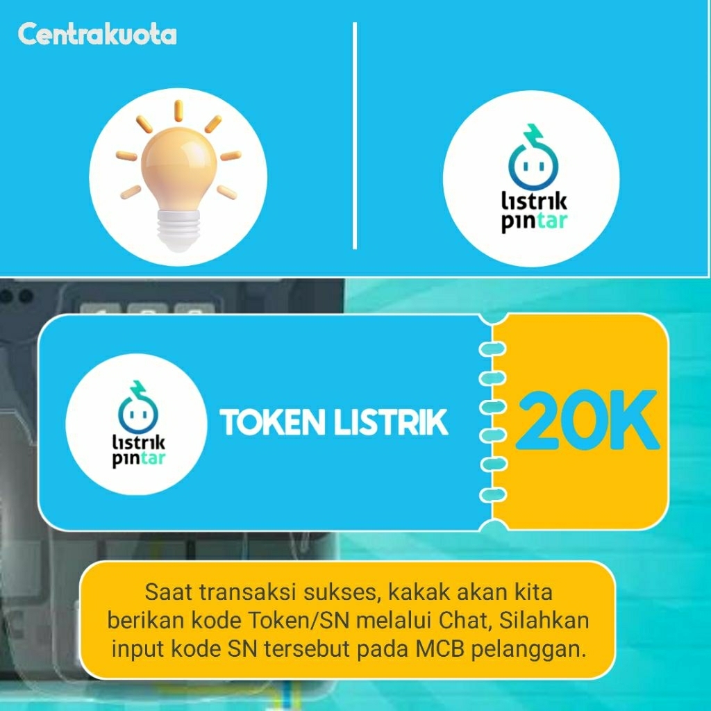 Token PLN 20k/Token Listrik 20k/Pulsa Listrik Isi Ulang