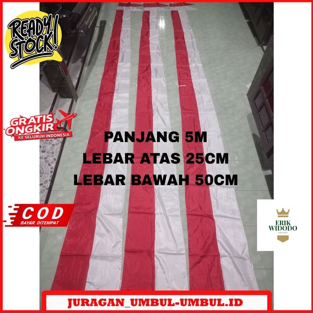 umbul umbul merah putih layur lurus 5 meter / umbul merah putih