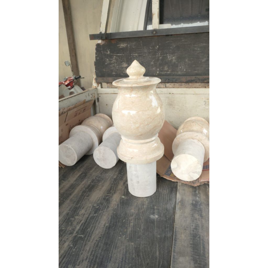 Nisan Marmer Bundar Patok Marmer Plenton Marmer Nisan Marmer Murah Kijing Makam Kijing Makam Marmer 