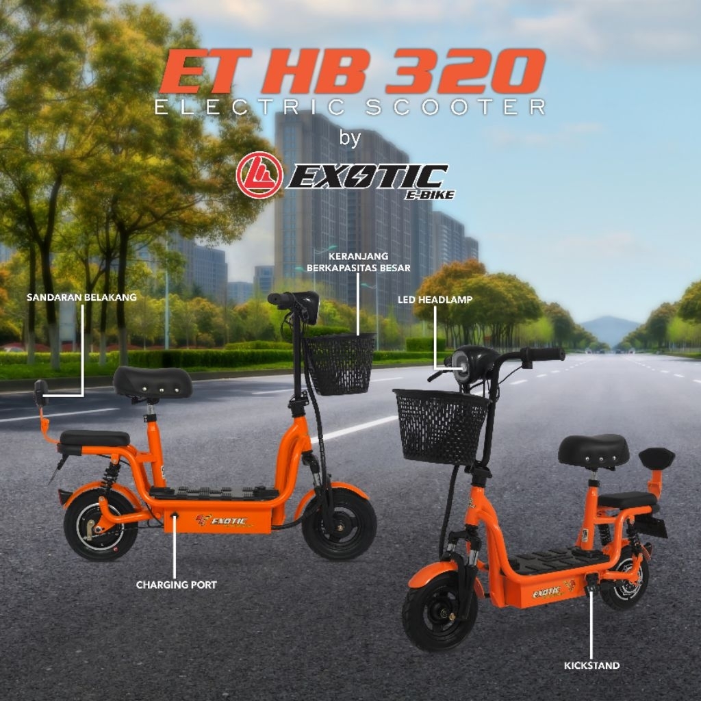 SCOOTER ELECTRIC EXOTIC HB-320 TERBARU BERGARANSI RESMI