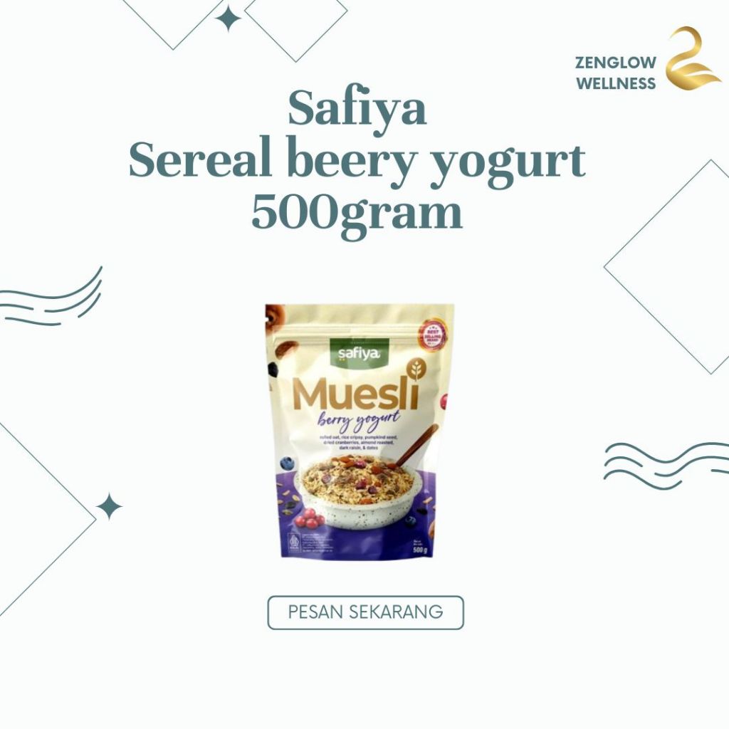 

Safiya Muesli Berry Yogurt 500gr - Sereal Sehat Tinggi Serat untuk Sarapan Bergizi