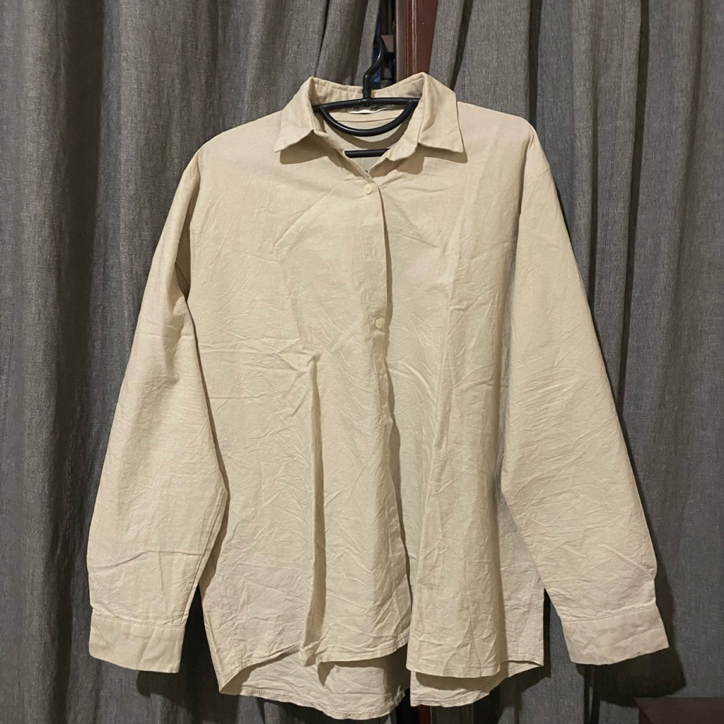 Kemeja Wanita Katun Krem Cream Preloved