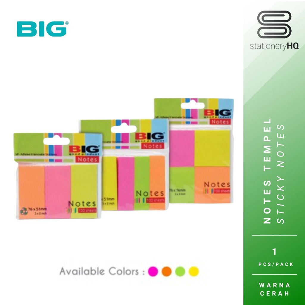 

BIG Memo Sticky Notes 76x51 76x76