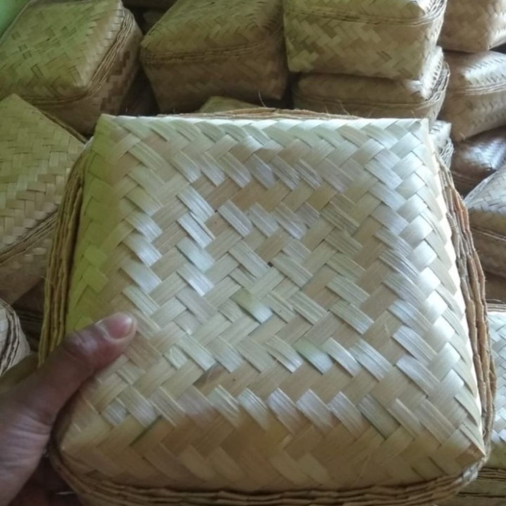 Besek bambu 25x25 cm | Besek bambu 18x18 20x20 22x22 25x25 cm | Besek hampers | Besek hantaran lebar