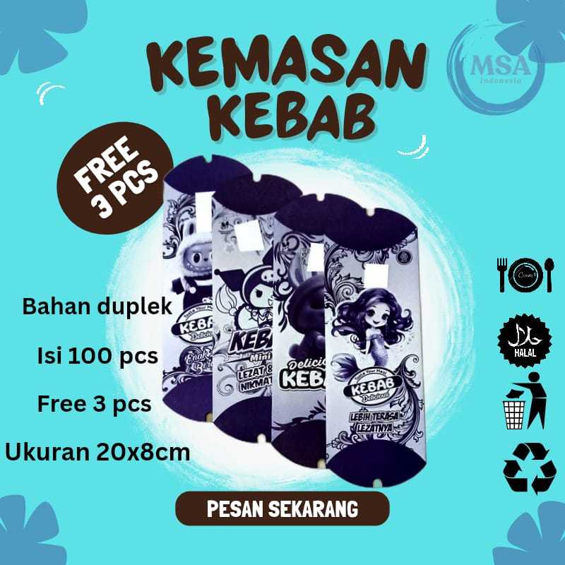 Kemasan kebab  Packaging kebab  Bungkus kebab  Kertas pembungkus kebab  Kemasan makanan cepat saji  