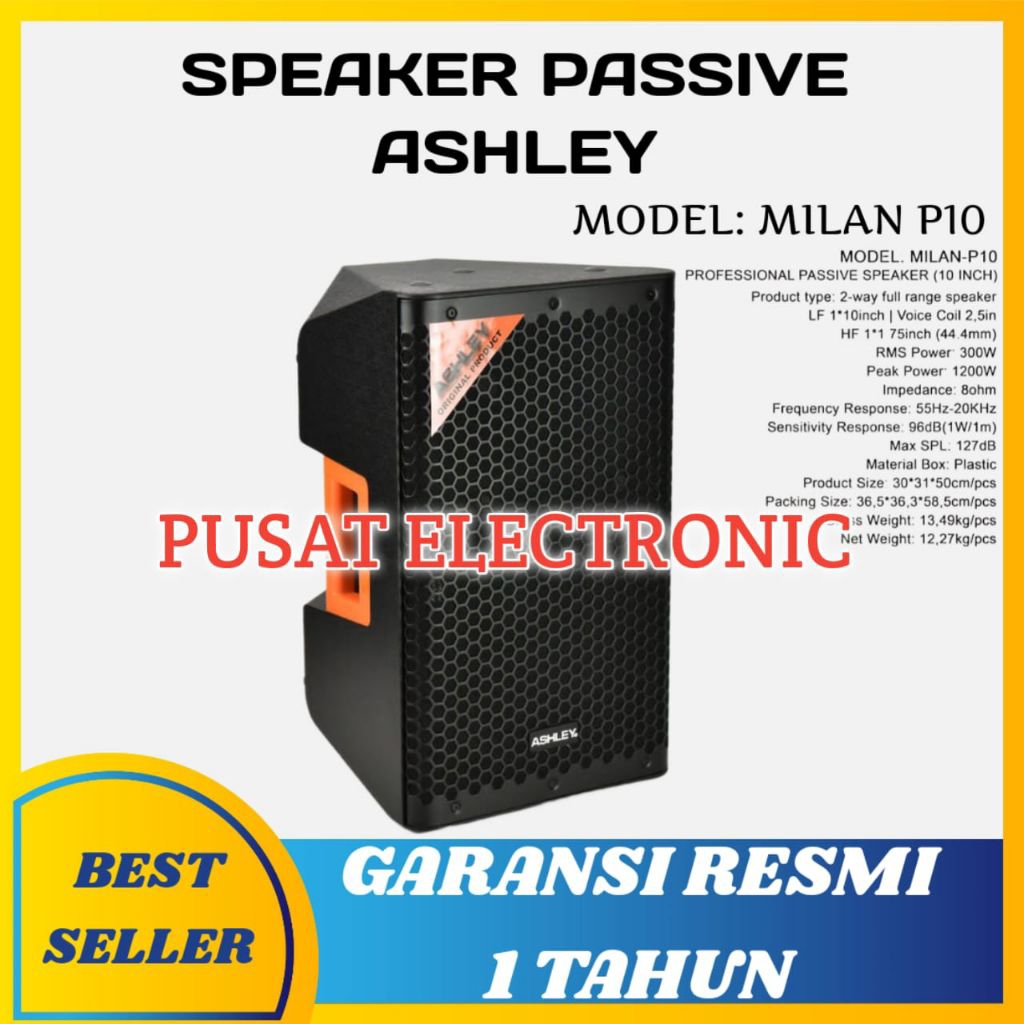 Speaker Pasif Ashley Milan P10 Original Speaker pasif ashley 10inch Garansi resmi