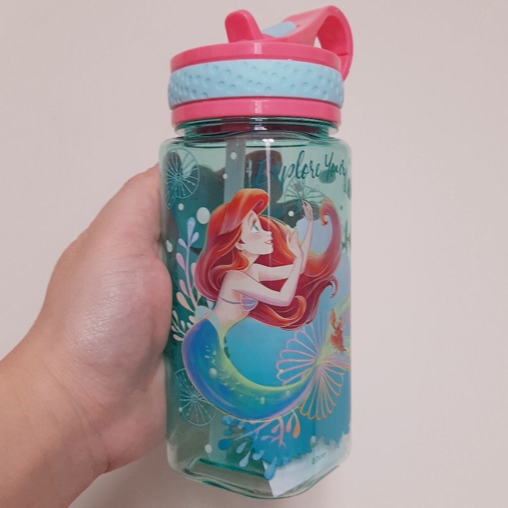 botol minum sedotan ariel mermaid botol minum sedotan frozen