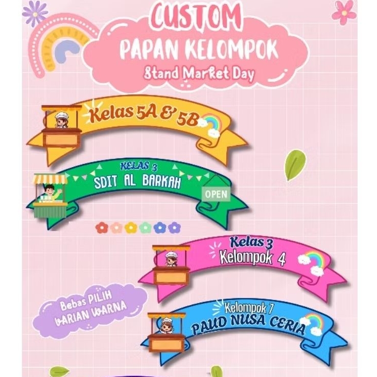 READY DEKORASI MARKET DAY CUSTOM SATUAN TULISAN DEKORASI MARKET DAY PAPER ONLY