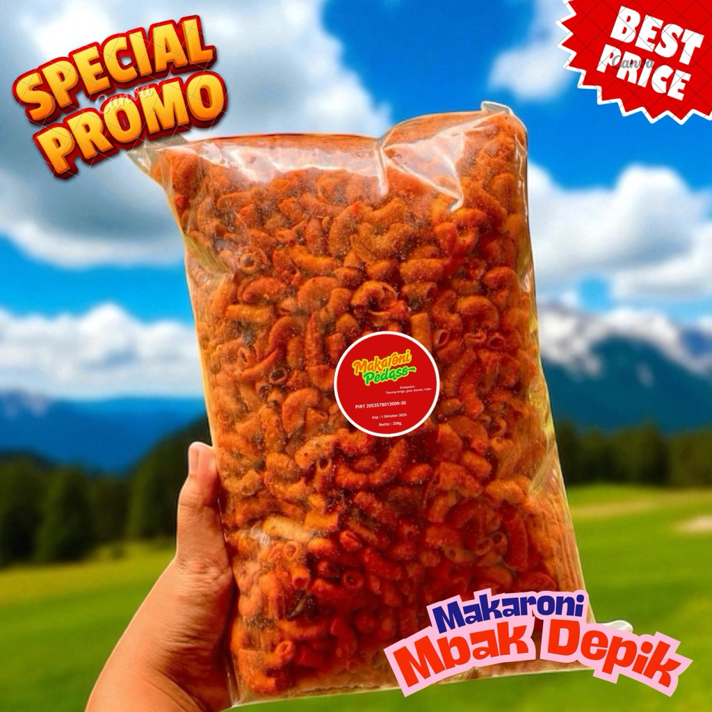

Makaroni Pedas 1/4kg Snack Kekinian Paling Dicari Cocok Untuk Oleh-oleh Atau Camilan Kantor
