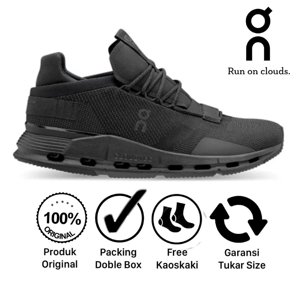 On Sneakers Men's Sepatu On Running Cloudnova Allblack