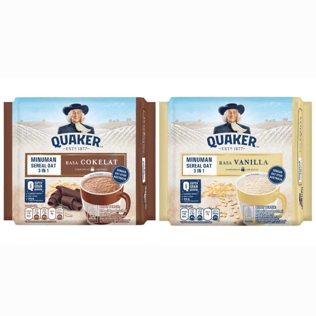 

Quaker Oats 3 in 1 Minuman Sereal Bag 8 x 28 g