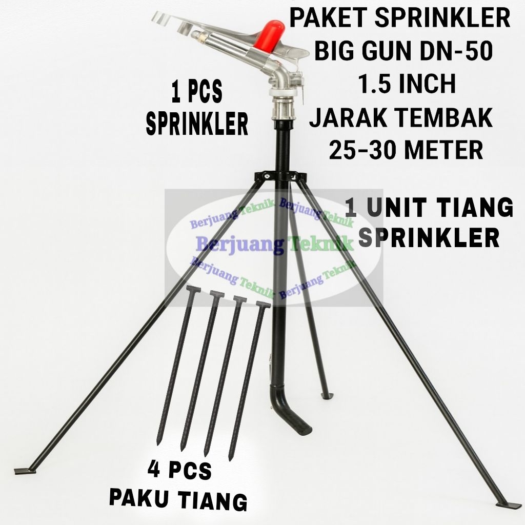 Paket Sprinkler Big Gun 1.5 Inch DN-50 Komplit Tiang Sprinkler || Sprinkler Penyiraman Tanaman lahan