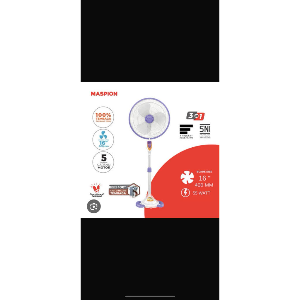 KIPAS ANGIN MASPION STAND FAN 16" F1623RC