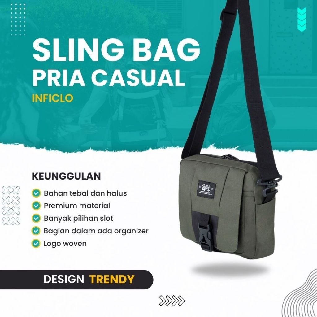 [BISA COD] Tas Selempang Pria Cordura Ukuran Kecil | Sling Bag Stylish & Kuat untuk Casual & Harian
